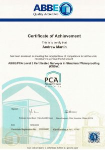 Andrew Martin CSSW certificate
