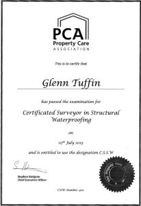 Glenn Tuffin CSSW certificate