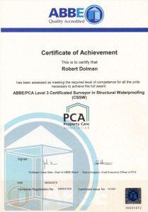 Rob Dolman CSSW certificate